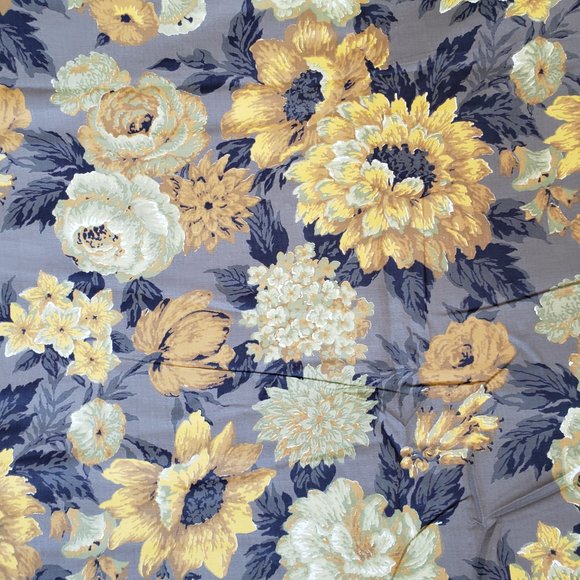 Vintage Midcentury 1940s/1950s Fabric-56 x 7 Yards-Amazing Floral Flowers Cotton - Picture 1 of 10